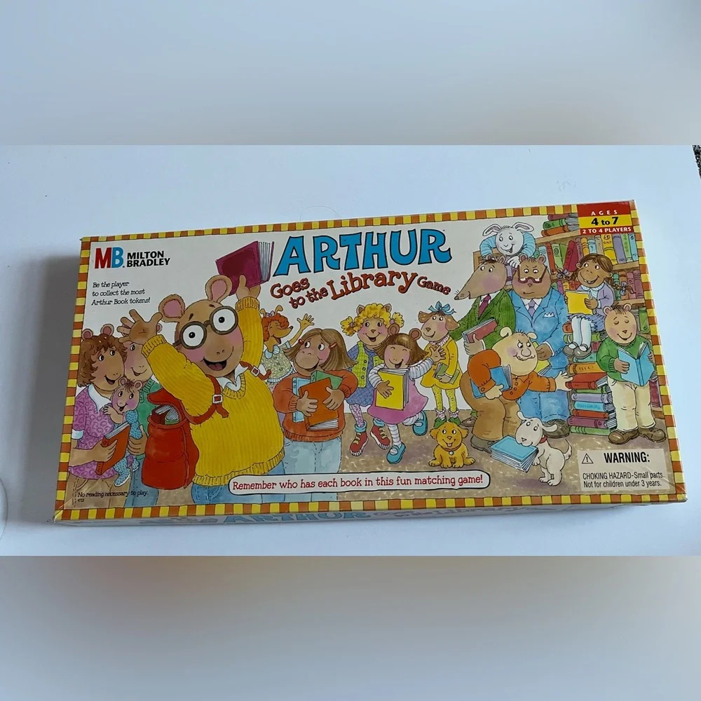 Vintage ‘96 Milton Bradley Arthur Goes to the Library board game memory match